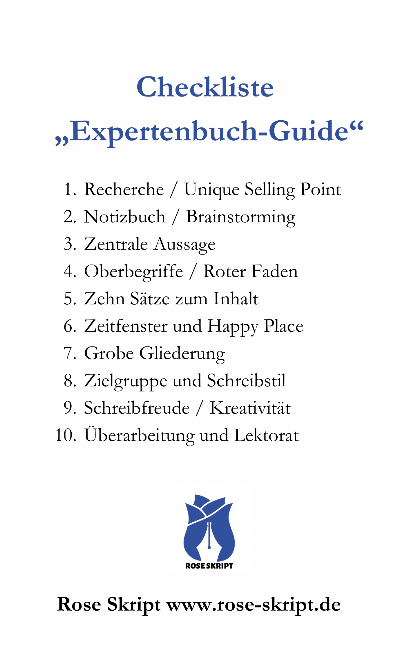 Checkliste zum Buch Expertenbuch-Guide